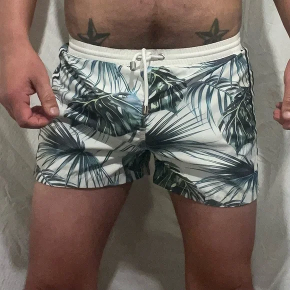 Zara Swim Trunk with Palm Leaves Detail - Picture 8 of 8